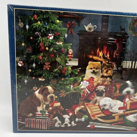 NEW Cobble Hill Christmas Puppies Dogs 500 Piece Random Cut Jigsaw Puzzle Sealed - Picture 3 of 5